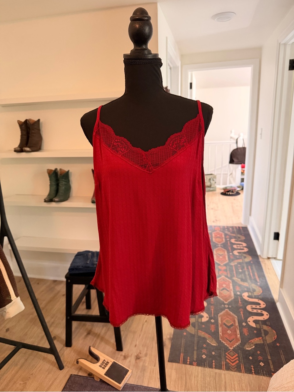 Idyllwind Red Lace-Trim Camisole